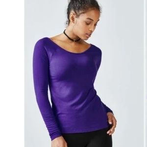 Long-Sleeve Strappy Back Top in Blue - Medium (EUC)